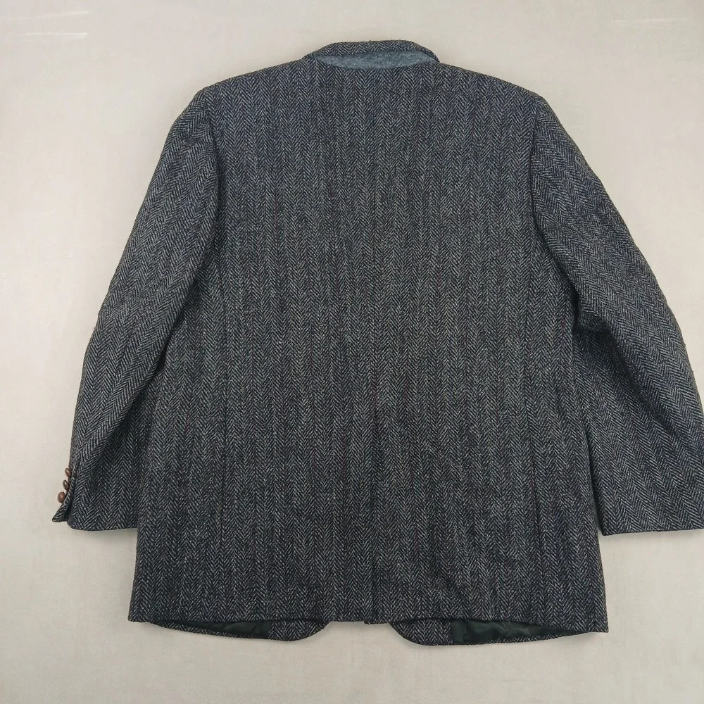 VTG Harris‎ Tweed Baskin 40R Mens Blazer 21x30 Herringbone FLAW